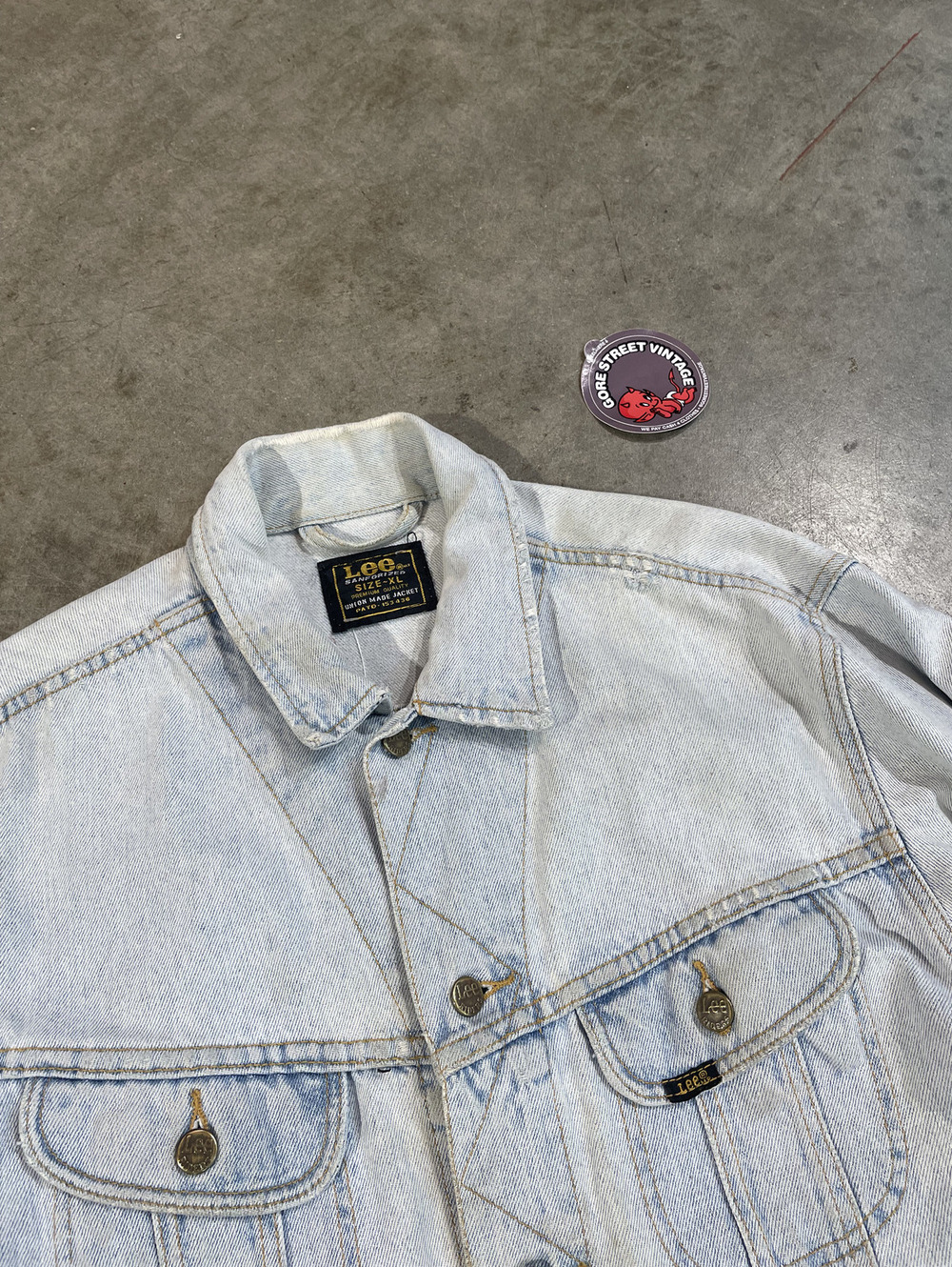 Vintage 80s Sanforized Lee Riders Denim Jacket XL 22x27
